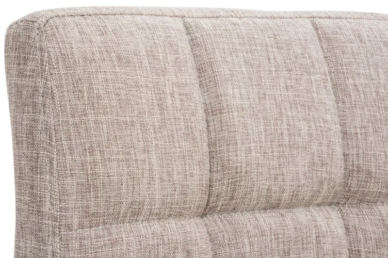 Lot de 2 tabourets de bar design rétro moderne surpiqûres carrées en tissu crème et métal chromé 10_0006033