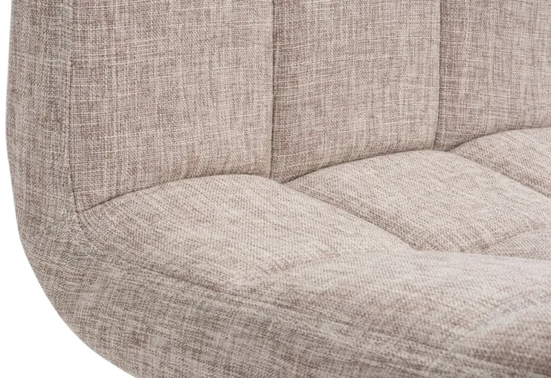 Lot de 2 tabourets de bar design rétro moderne surpiqûres carrées en tissu crème et métal chromé 10_0006033