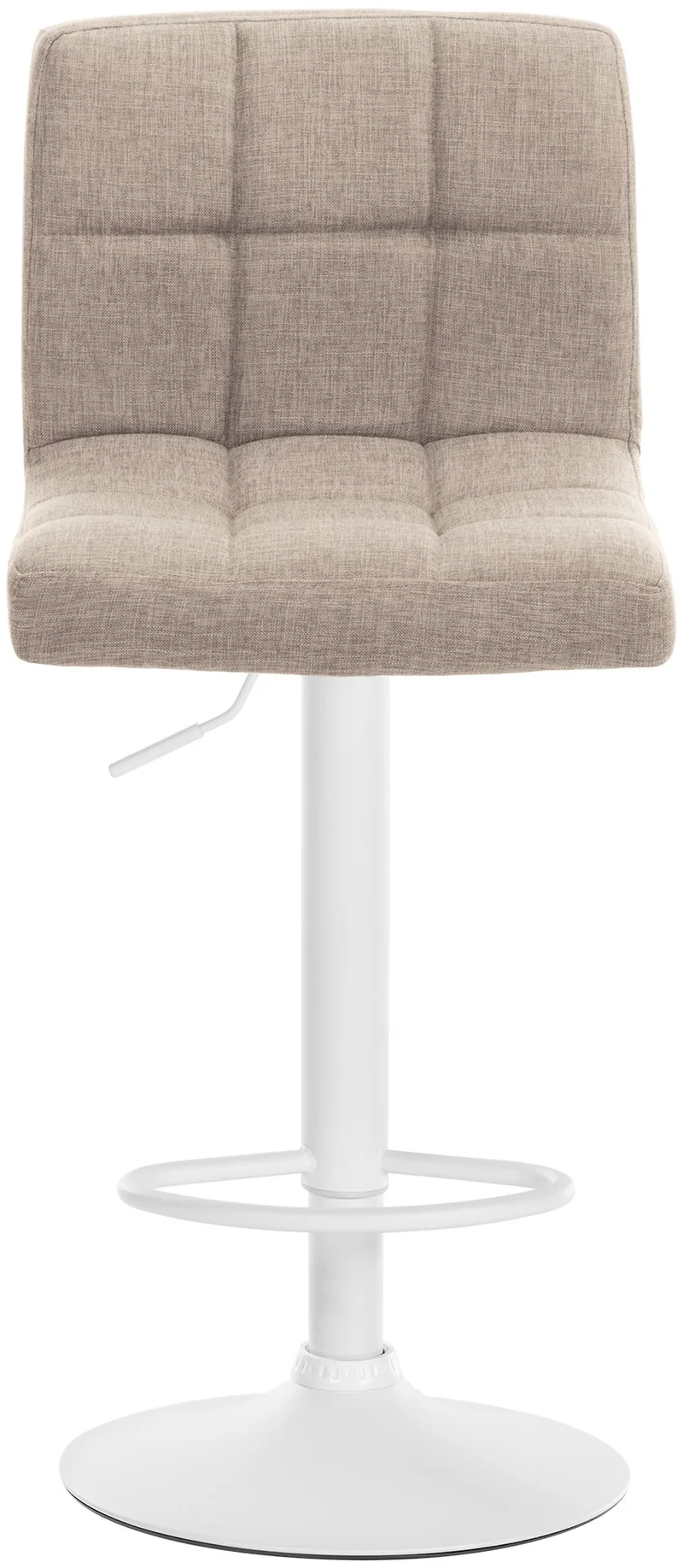 Lot de 2 tabourets de bar style contemporain en tissu matelassé crème cadre métal blanc 10_0006028