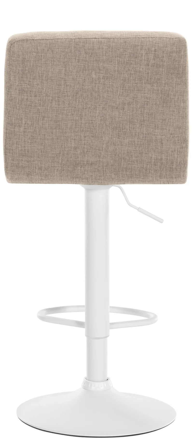 Lot de 2 tabourets de bar style contemporain en tissu matelassé crème cadre métal blanc 10_0006028