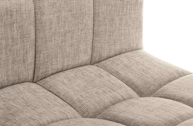 Lot de 2 tabourets de bar style contemporain en tissu matelassé crème cadre métal blanc 10_0006028