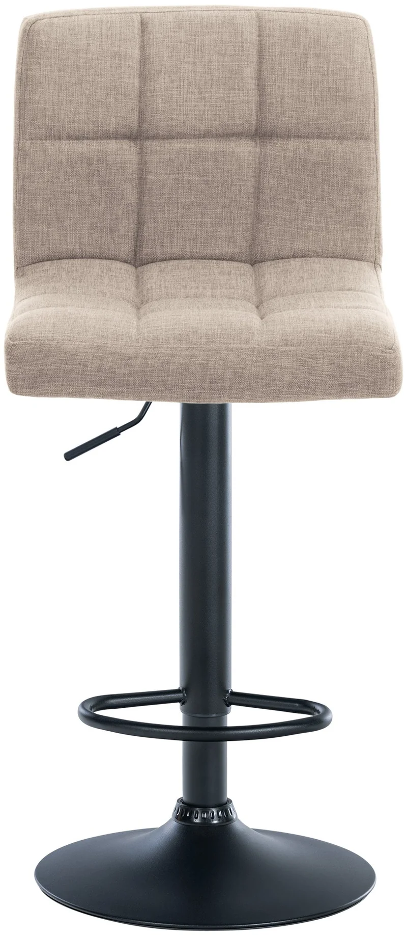 Lot de 2 tabourets de bar style contemporain en tissu matelassé crème cadre métal noir 10_0006029