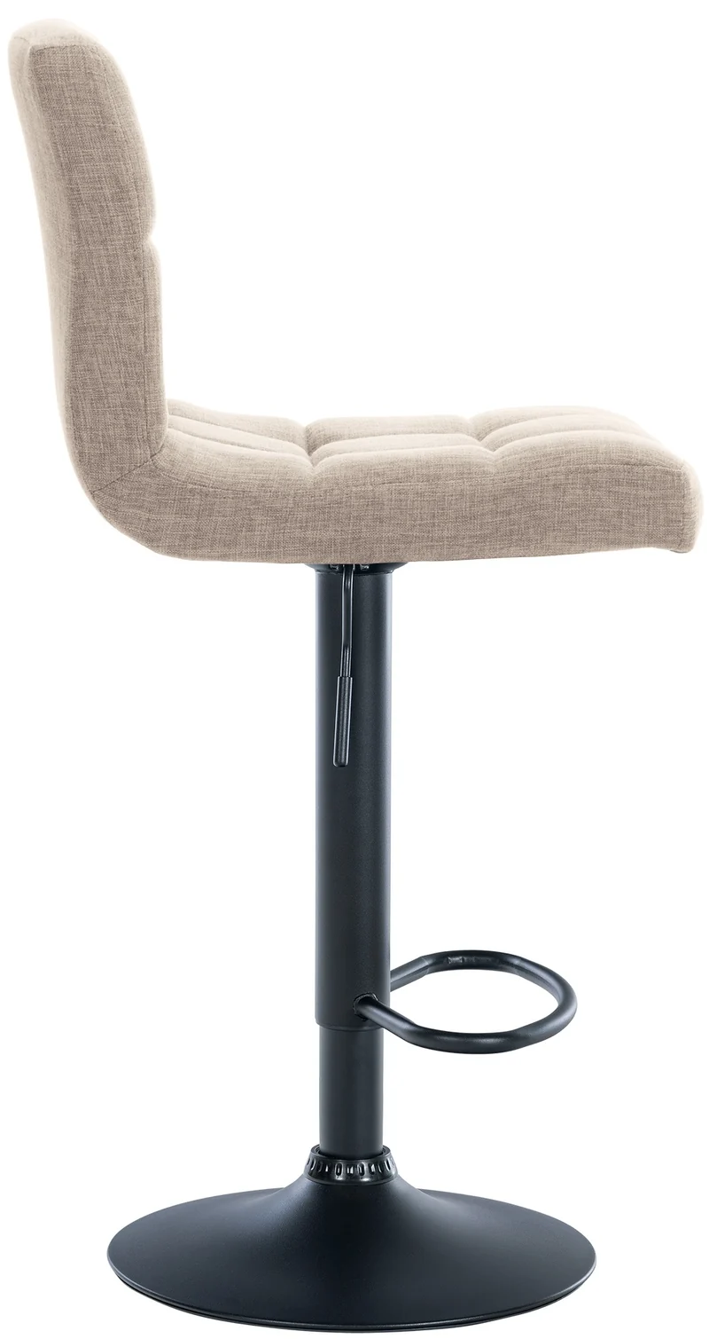 Lot de 2 tabourets de bar style contemporain en tissu matelassé crème cadre métal noir 10_0006029