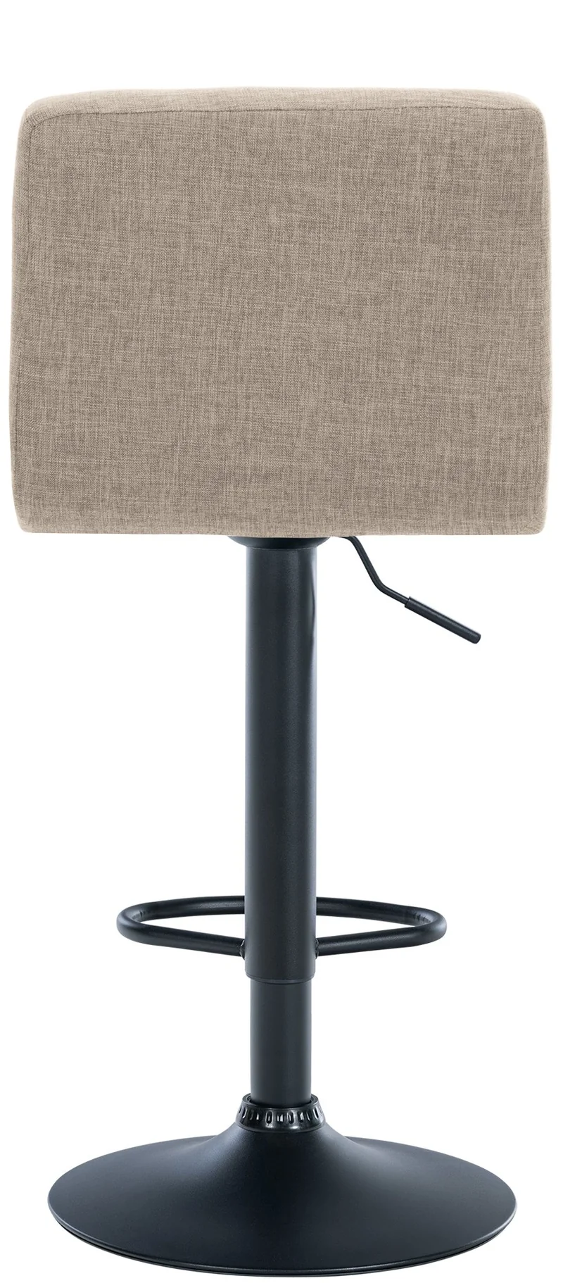 Lot de 2 tabourets de bar style contemporain en tissu matelassé crème cadre métal noir 10_0006029