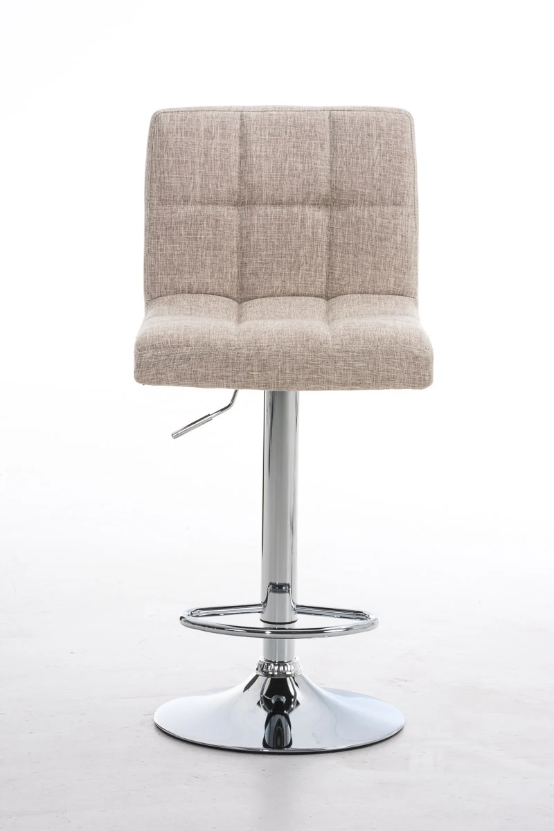 Tabouret de bar x1 avec repose-pieds hauteur réglable design moderne en tissu crème 10_0000051