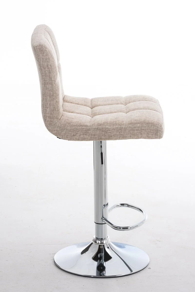 Tabouret de bar x1 avec repose-pieds hauteur réglable design moderne en tissu crème 10_0000051
