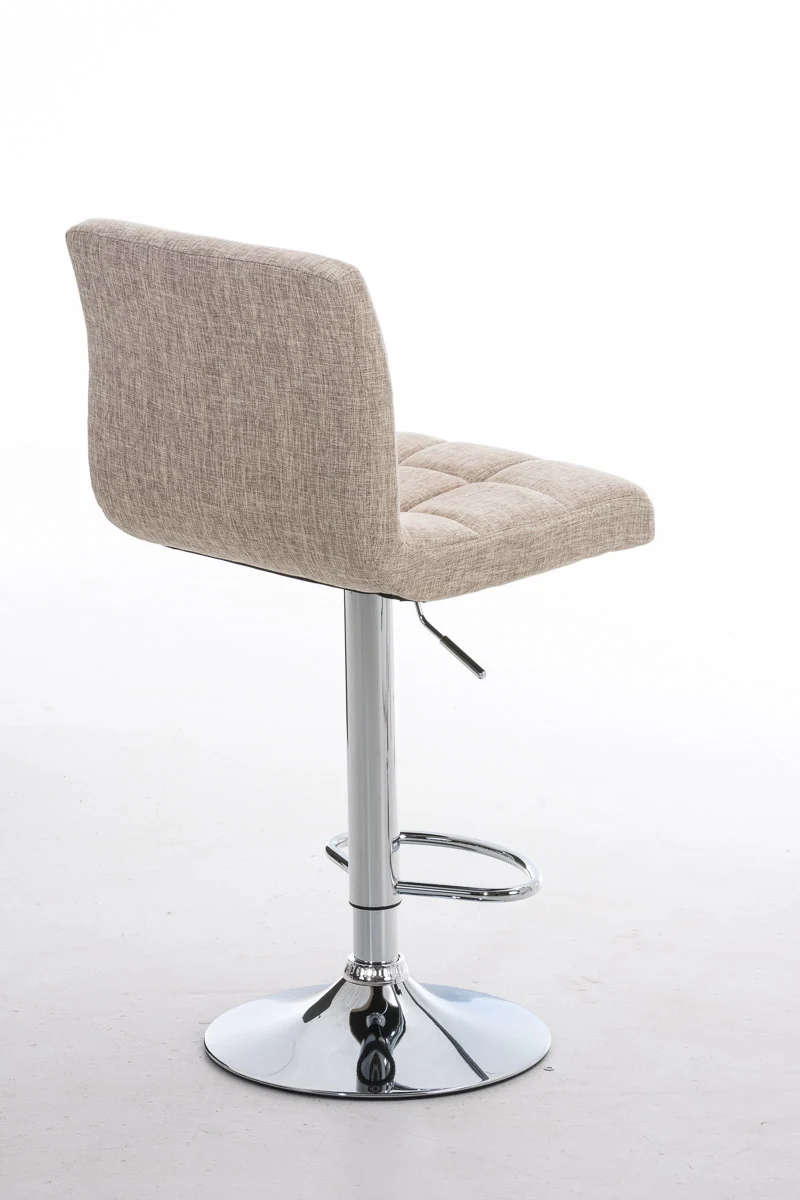 Tabouret de bar x1 avec repose-pieds hauteur réglable design moderne en tissu crème 10_0000051