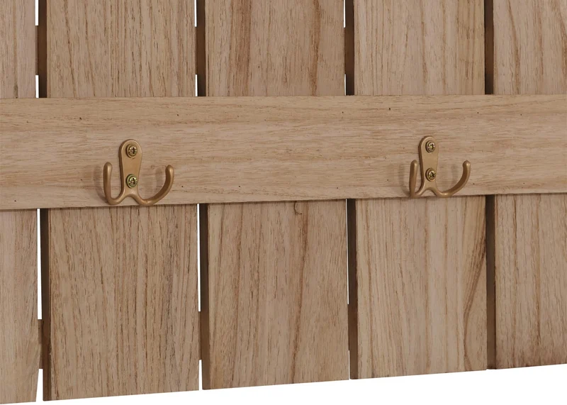 Porte-manteau mural en bois de paulownia couleur naturel 7 crochets 86 x 60 x 3 cm 04_0009730