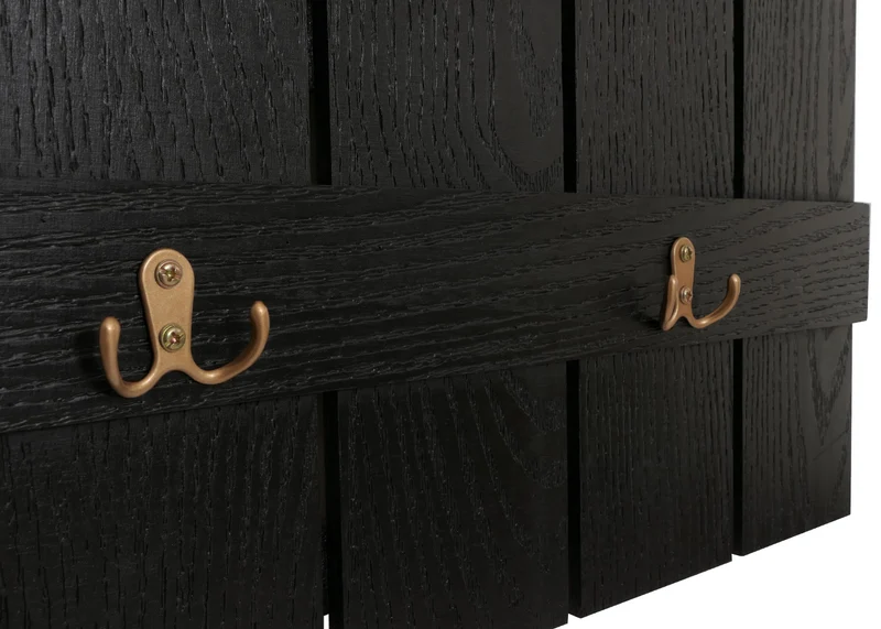 Porte-manteau mural en bois de paulownia couleur noir 7 crochets 86 x 60 x 3 cm 04_0009737