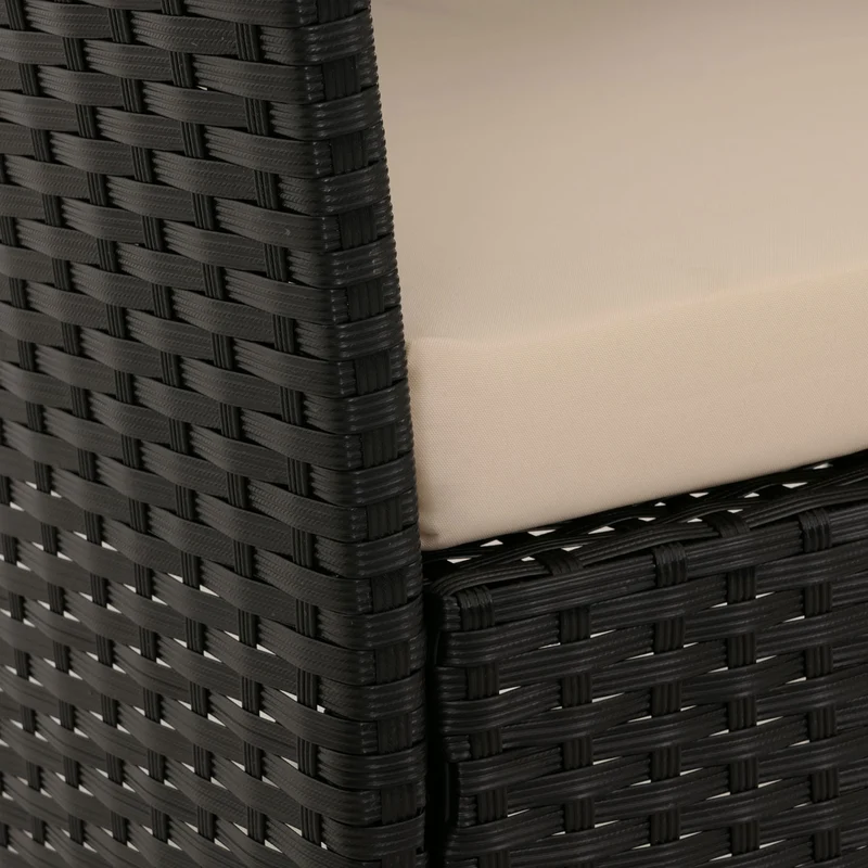 Salon de jardin design en poly-rotin anthracite structure métal et coussins crème 39 x 73 x 41 cm 04_0009736