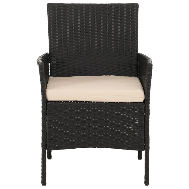 Salon de jardin design en poly-rotin anthracite structure métal et coussins crème 39 x 73 x 41 cm 04_0009736