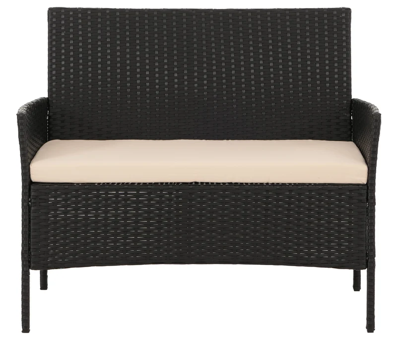 Salon de jardin design en poly-rotin anthracite structure métal et coussins crème 39 x 73 x 41 cm 04_0009736