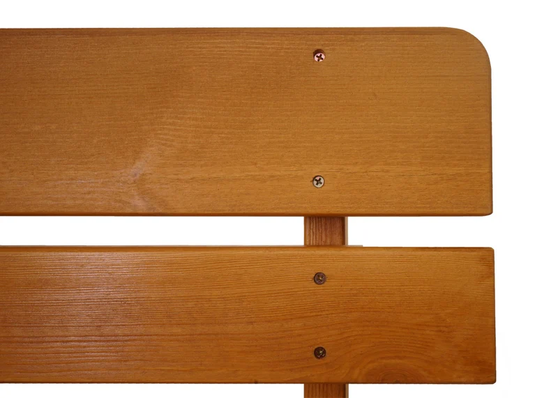 Banc de jardin avec dossier en bois massif style contemporain 148 x 54 x 86 cm robuste et stable en pin couleur miel 04_0010260