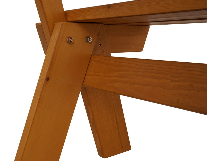 Banc de jardin avec dossier en bois massif style contemporain 148 x 54 x 86 cm robuste et stable en pin couleur miel 04_0010260