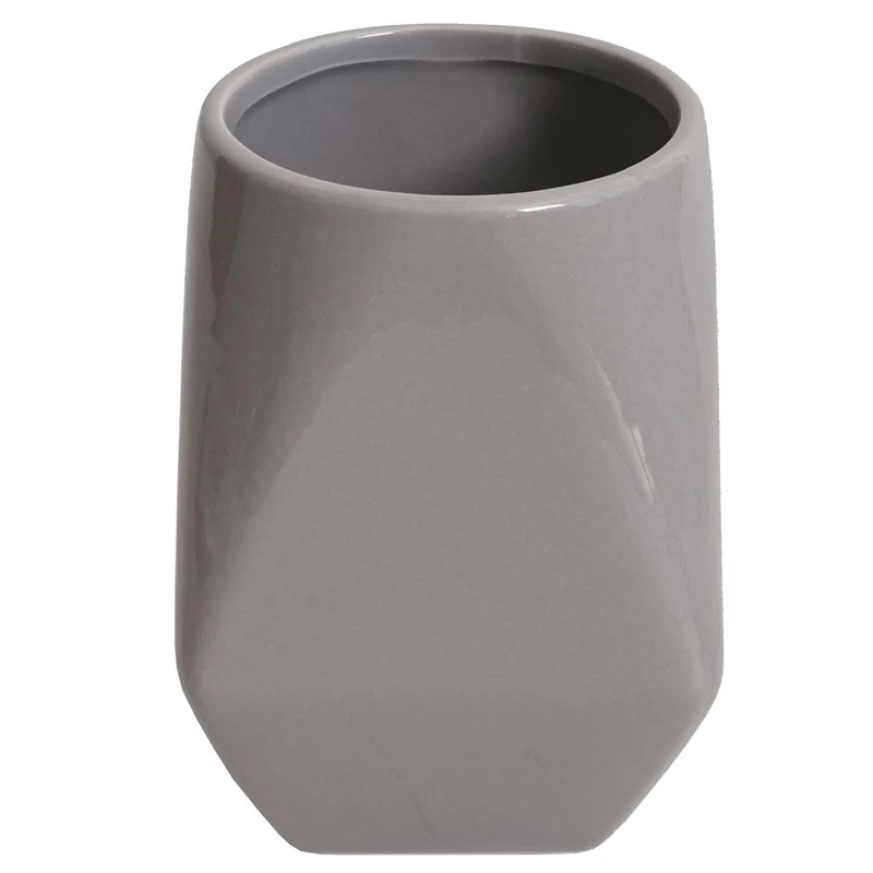 Lot de 5 accessoires de salle de bain modernes 33 x 10 x 10 cm design épuré en céramique gris 04_0010637