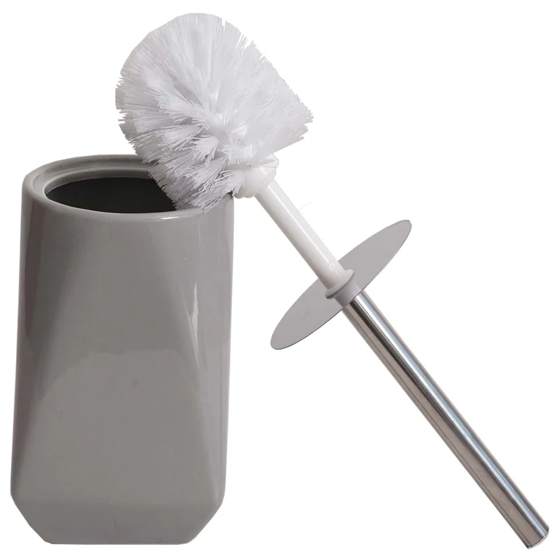 Lot de 5 accessoires de salle de bain modernes 33 x 10 x 10 cm design épuré en céramique gris 04_0010637