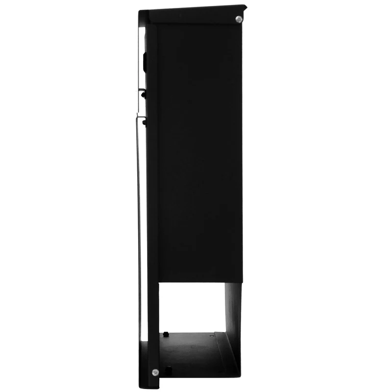 Boîte aux lettres murale moderne avec compartiment pour journaux 37 x 36,5 x 11 cm en acier noir 04_0011184