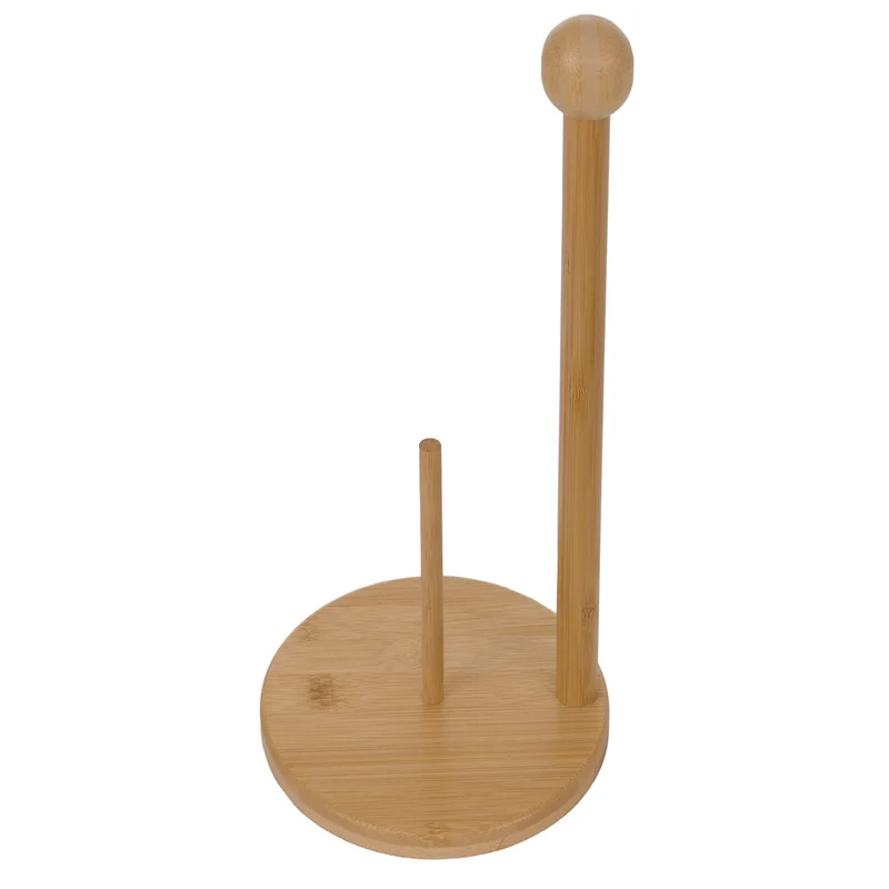 Porte-rouleau essuie-tout en bambou support papier cuisine 37 x 16 x 16 cm 04_0011116
