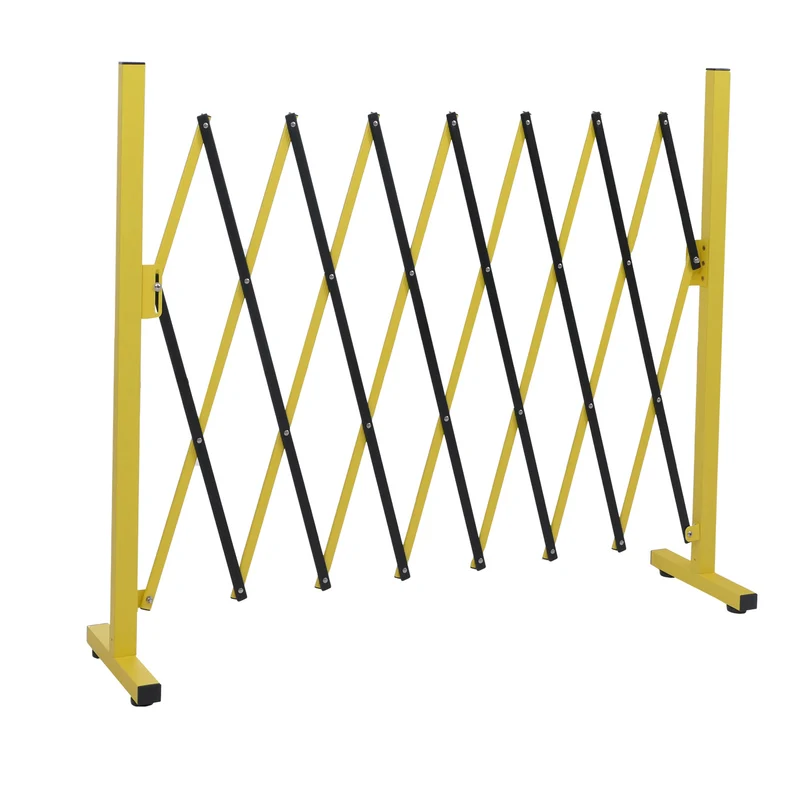 Grille de barrière grille de protection de clôture à ciseaux extensible hauteur 98 cm en aluminium jaune 04_0008755