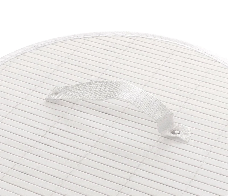 Panier à linge rond pratique avec couvercle 59 x 35 cm pour salle de bain rangement élégant en bambou naturel 04_0009545