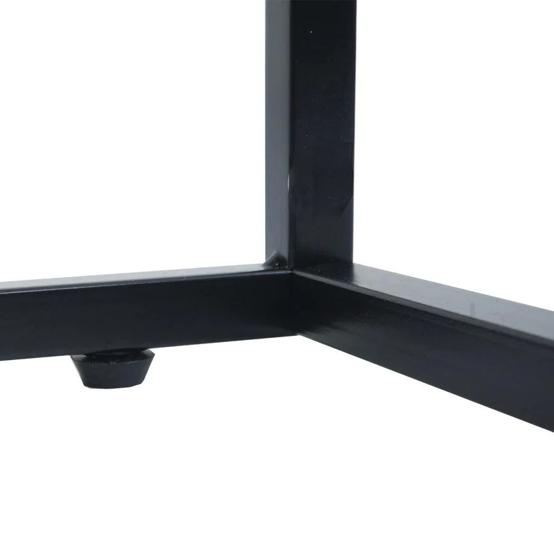 Lot de 2 tables d'appoint modernes empilables salon balcon 45 x 44 x 44 cm en métal noir et plastique 04_0009659