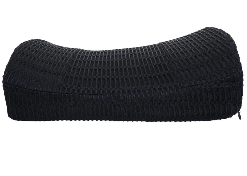 Coussin lombaire ergonomique avec ceinture de maintien assise confortable 29 x 34 x 12 cm en textile noir 04_0009946