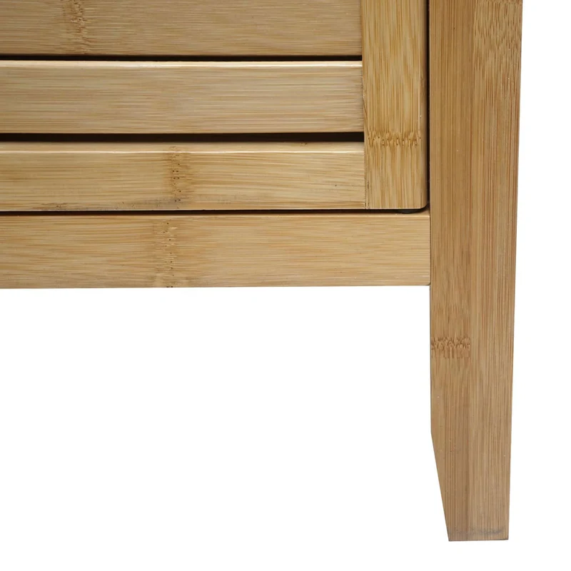 Armoire de salle de bain en bambou rangement fonctionnel 100 x 50 x 30 cm ambiance naturelle en bambou beige 04_0010324