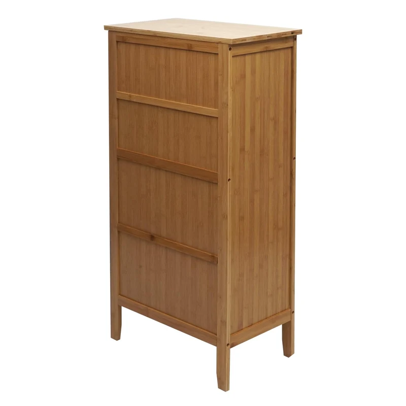 Armoire de salle de bain en bambou rangement fonctionnel 100 x 50 x 30 cm ambiance naturelle en bambou beige 04_0010324
