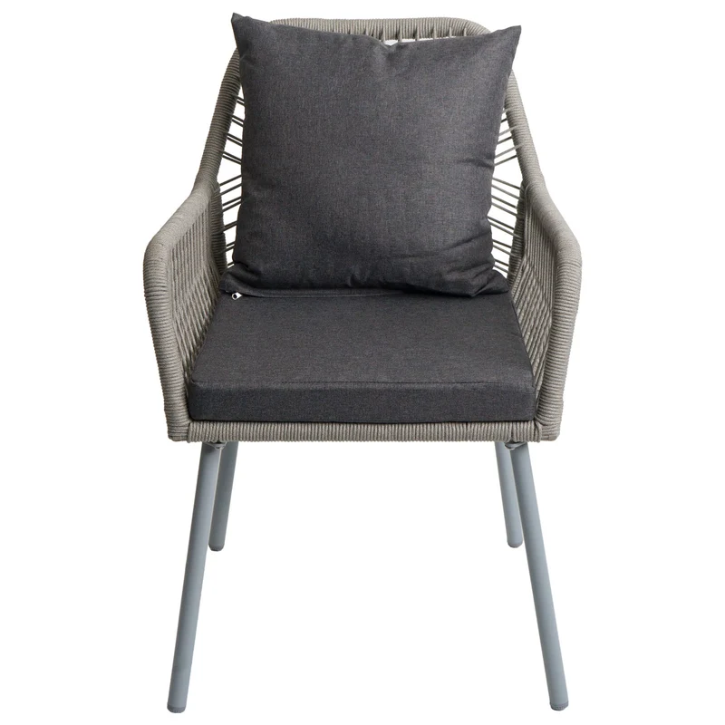 Lot de 2 chaises de jardin confortables avec coussins 81 x 54 x 62 cm en aluminium gris 04_0009686