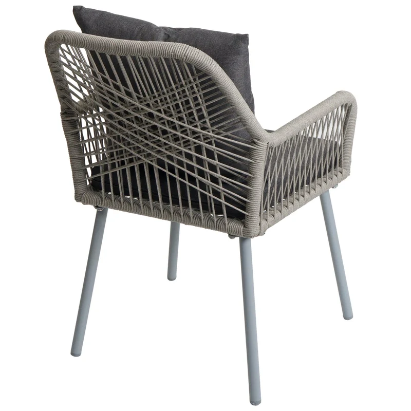Lot de 2 chaises de jardin confortables avec coussins 81 x 54 x 62 cm en aluminium gris 04_0009686