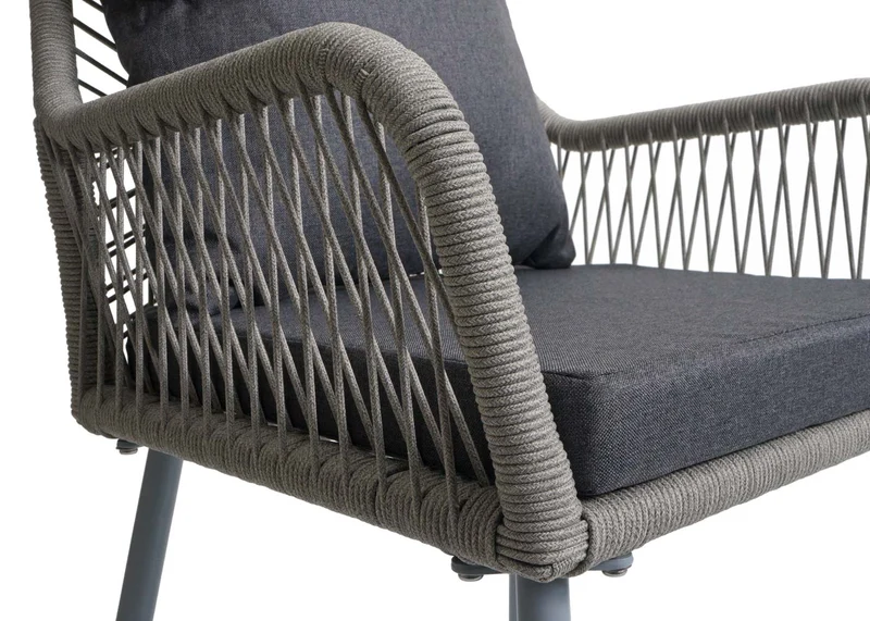 Lot de 2 chaises de jardin confortables avec coussins 81 x 54 x 62 cm en aluminium gris 04_0009686