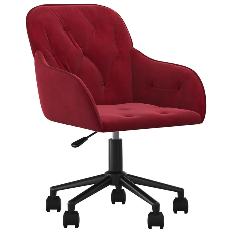 Lot de 2 chaises de salle à manger siège pivotant hauteur réglable rouge bordeau x velours rouge DEC025306