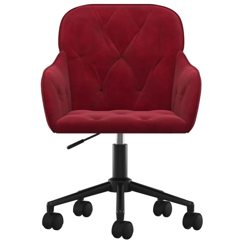 Lot de 2 chaises de salle à manger siège pivotant hauteur réglable rouge bordeau x velours rouge DEC025306