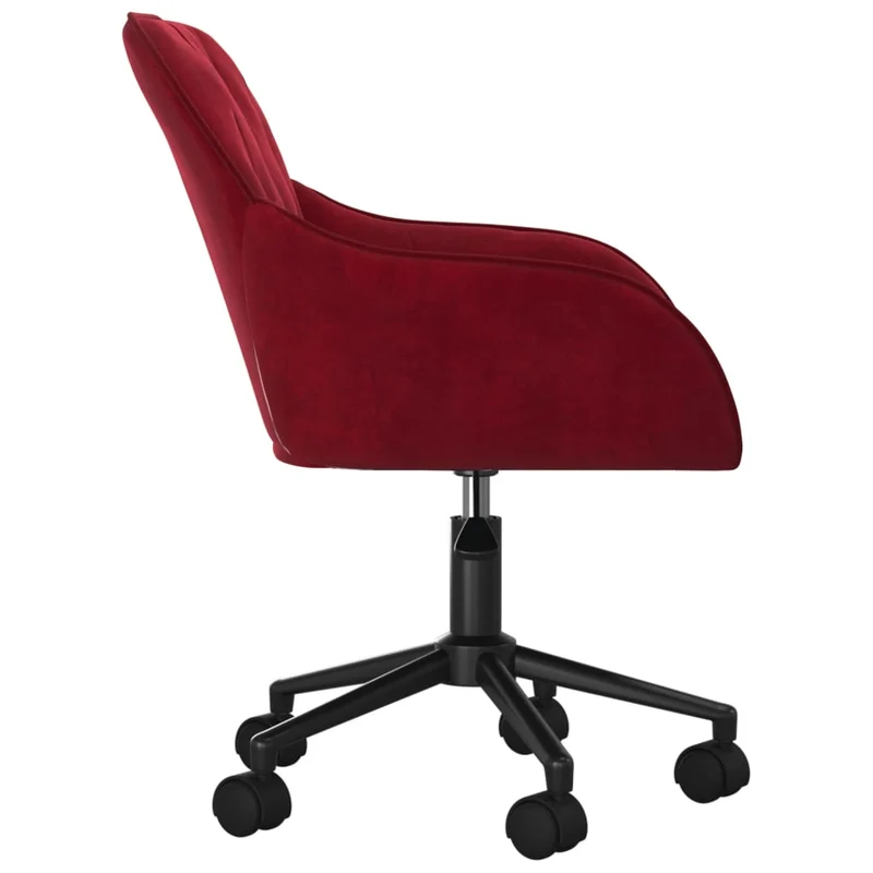 Lot de 2 chaises de salle à manger siège pivotant hauteur réglable rouge bordeau x velours rouge DEC025306