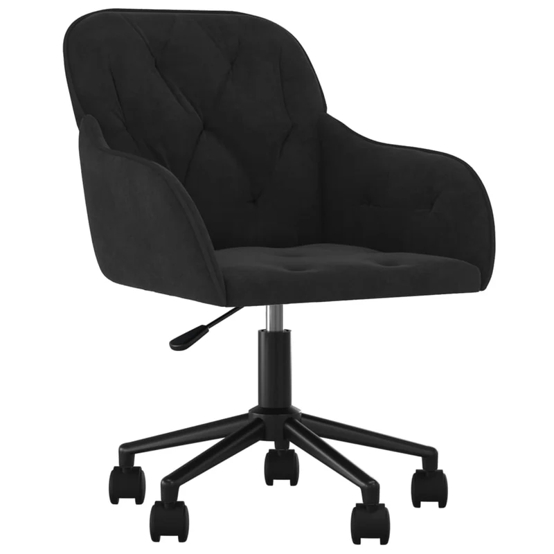 Lot de 2 chaises de salle à manger siège pivotant hauteur réglable noir velours noir DEC025296