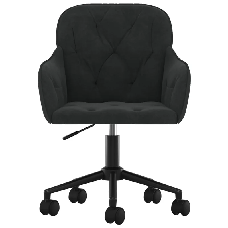 Lot de 2 chaises de salle à manger siège pivotant hauteur réglable noir velours noir DEC025296