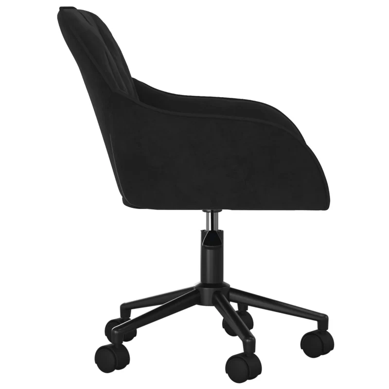 Lot de 2 chaises de salle à manger siège pivotant hauteur réglable noir velours noir DEC025296