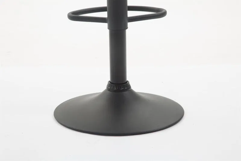 Tabouret de bar chaise haute lounge en synthétique orange pieds métal noir mat 10_0000820