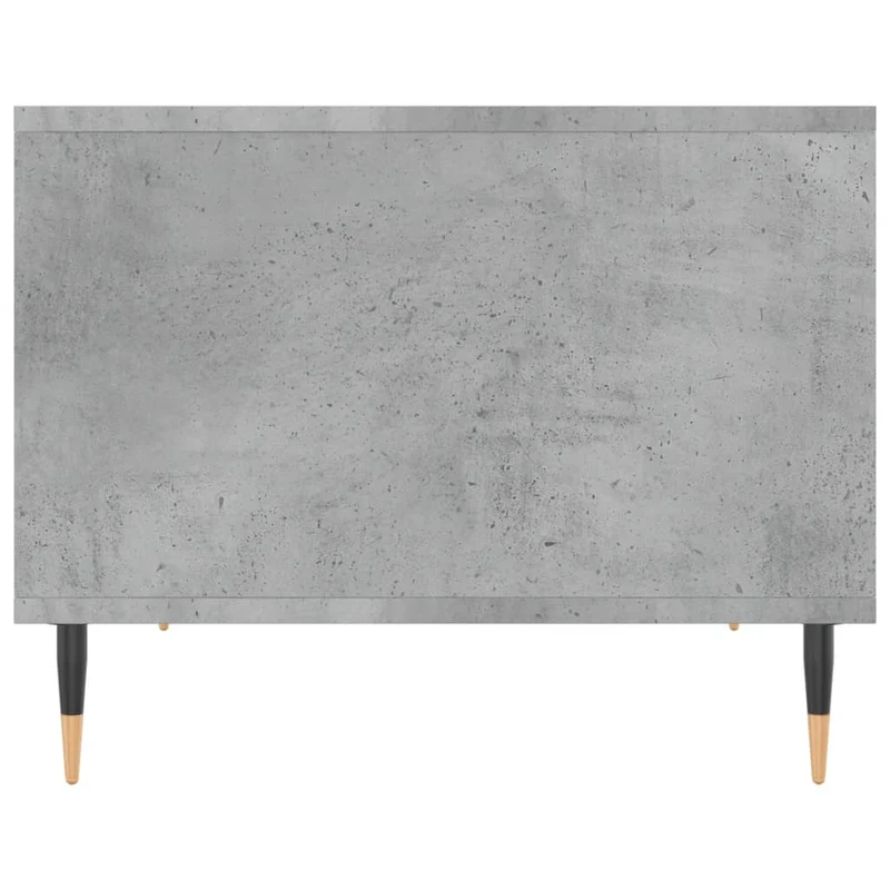 Table basse couleur gris béton en bois d’ingénierie 60 x 50 x 40 cm table d’appoint avec rangement et pieds métal DEC039325