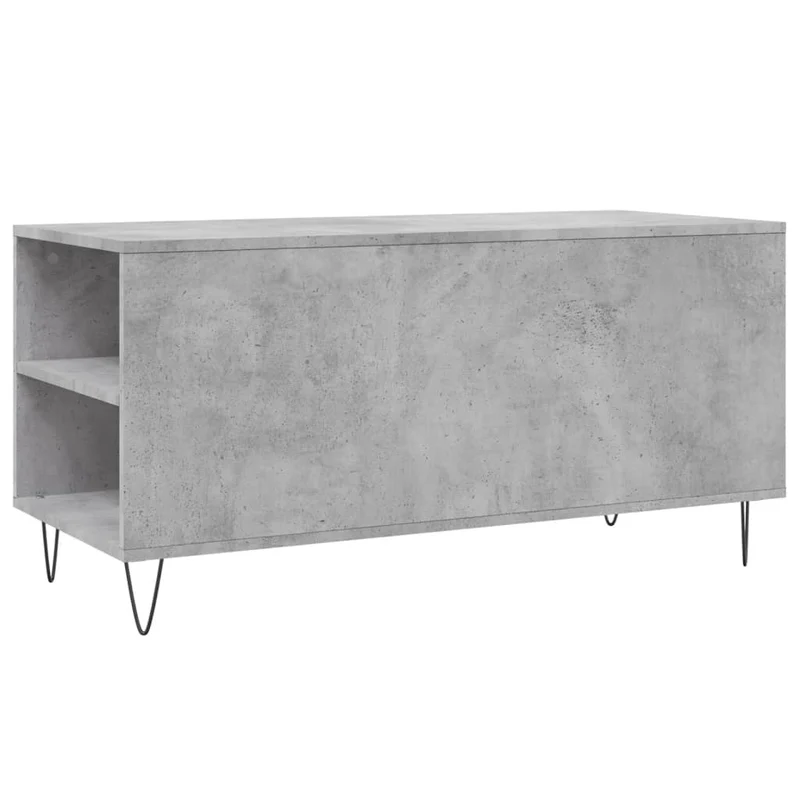 Table basse avec 2 tiroirs et 4 compartiments 102 x 44,5 x 50 cm bois d'ingénierie gris et métal DEC039245