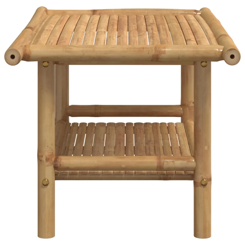 Table basse style exotique avec étagère 70 x 40 x 35 cm bambou avec une finition naturelle DEC037126