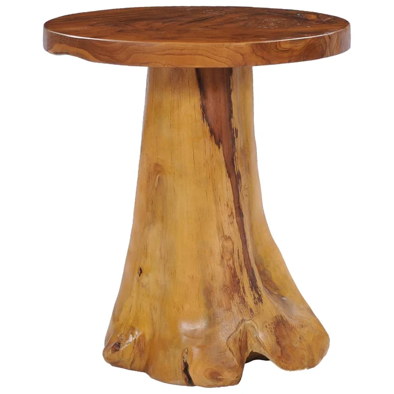 Table d'appoint ronde en racine de teck massif – pièce artisanale unique – bois naturel DEC037051