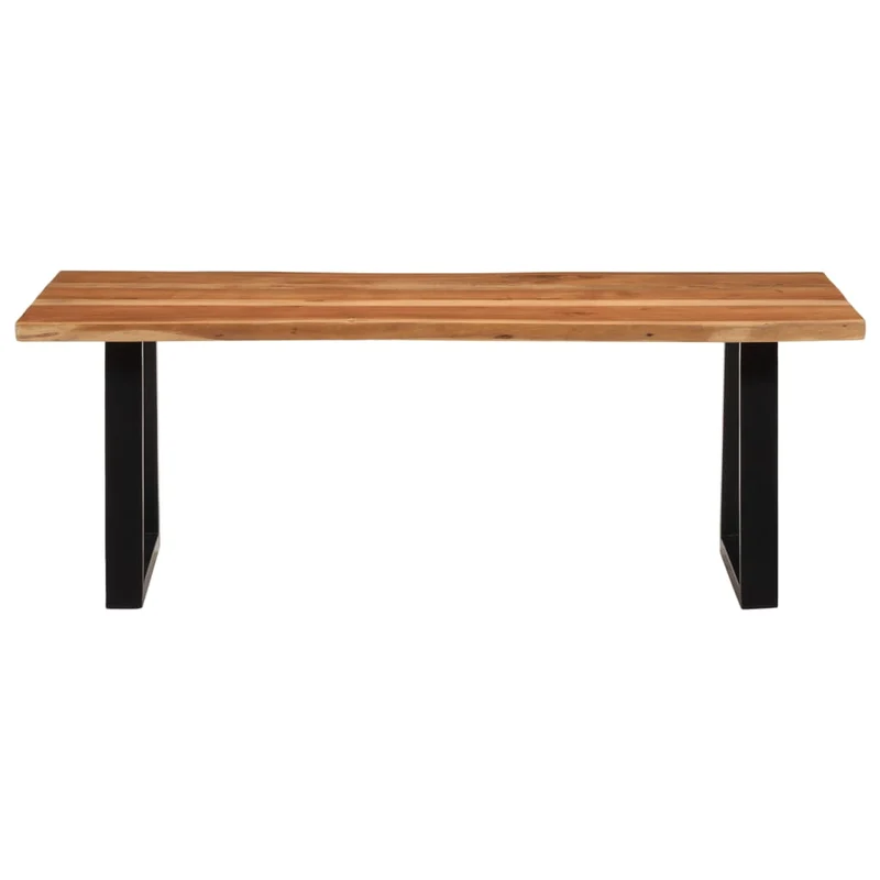 Table basse en bois d’acacia massif avec plateau naturel – Pieds métal noir – 110 x 55 x 40 cm DEC036997