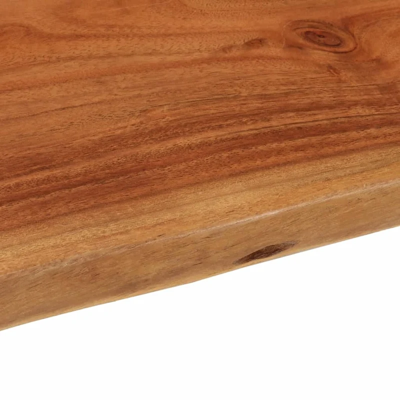 Table basse en bois d’acacia massif avec plateau naturel – Pieds métal noir – 110 x 55 x 40 cm DEC036997