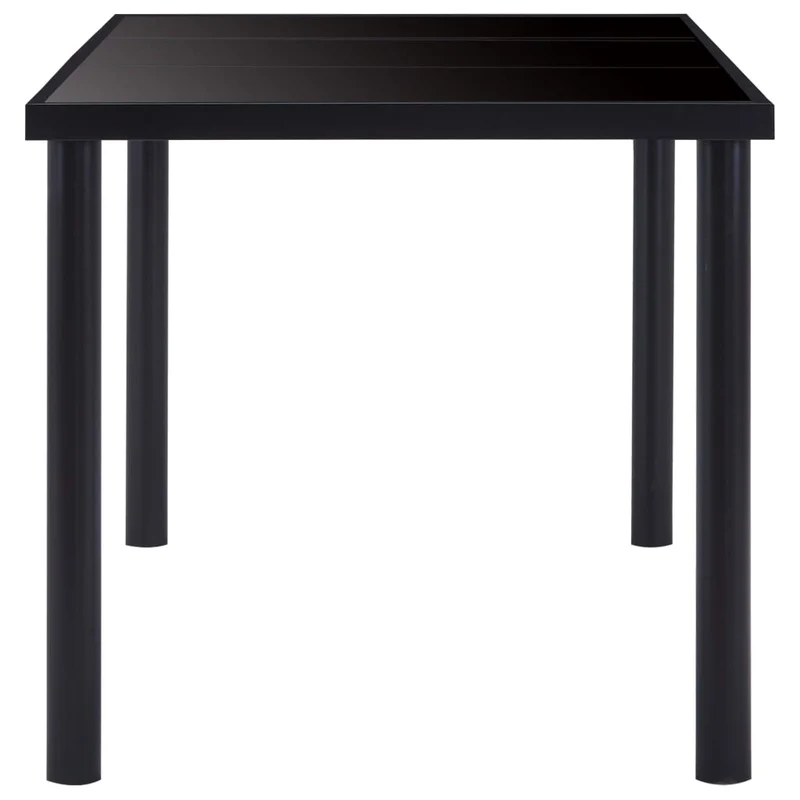 Table de salle à manger design noire plateau en verre trempé et cadre métal 200 x 100 cm DEC036886