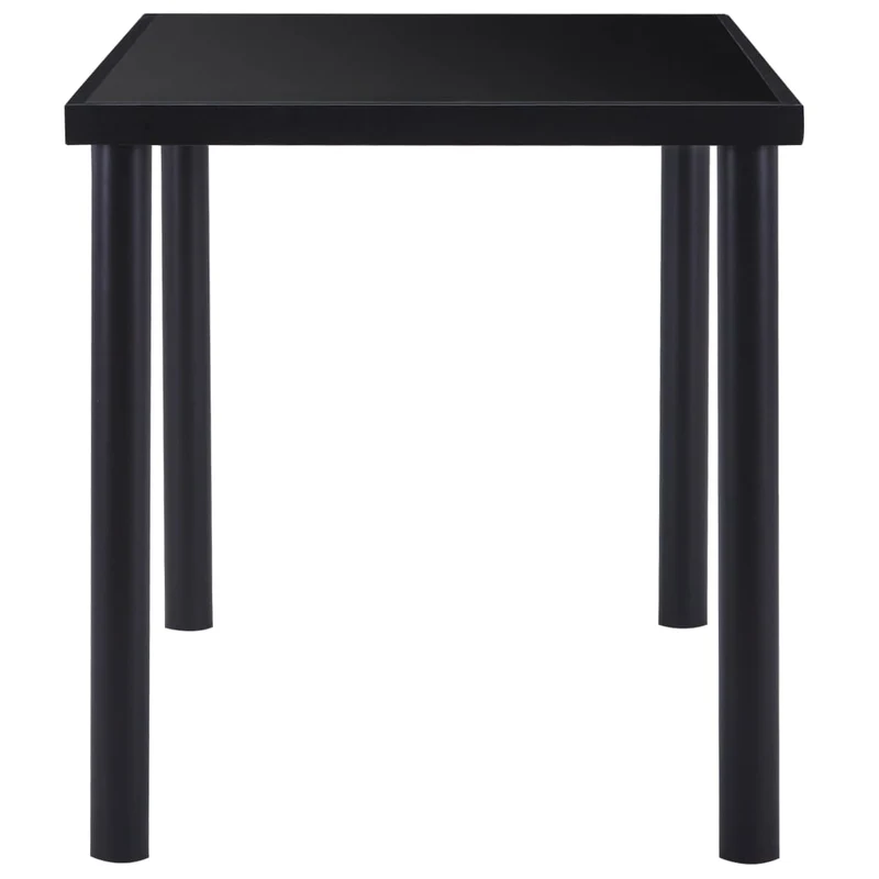 Table à manger rectangulaire moderne – plateau en verre trempé noir et structure métal – 140 × 70 cm DEC036880