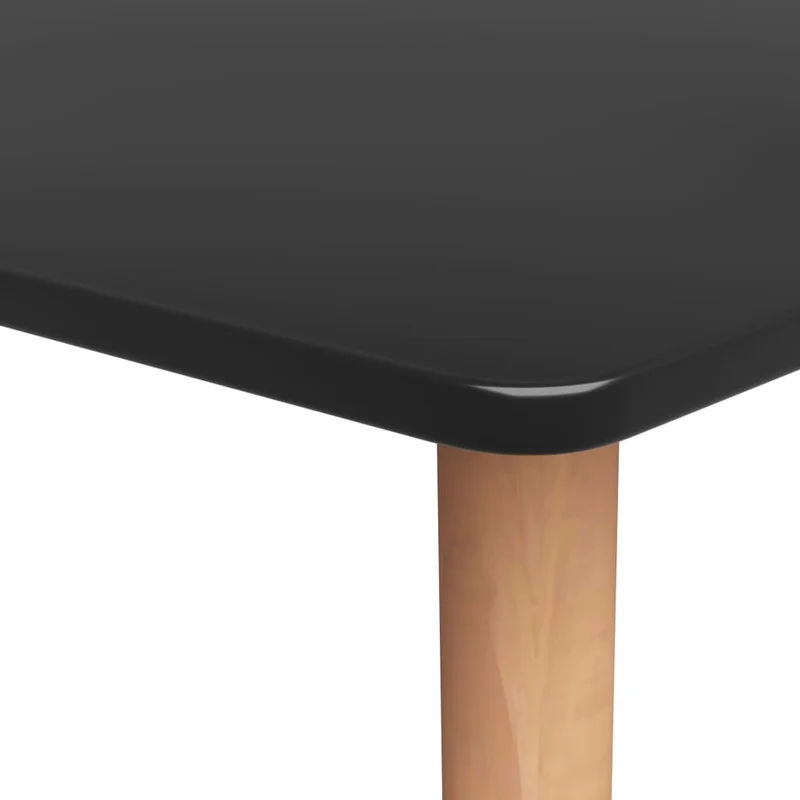 Table de bar rectangulaire style scandinave – plateau noir et pieds effet bois – 120 × 60 × 105 cm DEC036483