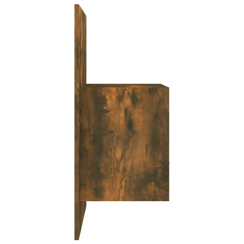 Lot de 2 tables de chevet murales avec tiroir et compartiment ouvert en bois d'ingénierie marron fumé DEC036041
