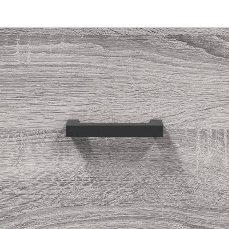Table de chevet avec deux tiroirs 40 x 35 x 47,5 cm bois d’ingénierie gris et fer DEC034610