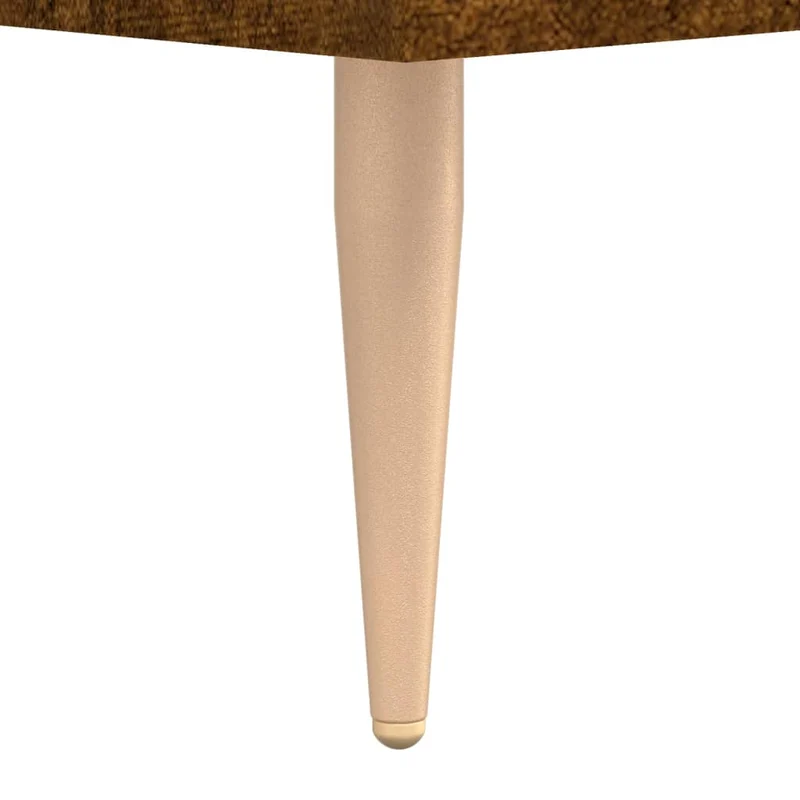 Table de chevet avec 3 tiroirs 40 x 40 x 66 cm bois d'ingénierie marron fumé et fer DEC033627